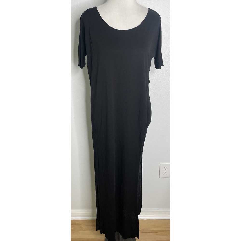 COS Black Lyocell Midi Layered  Dress  Short Sleeve Small